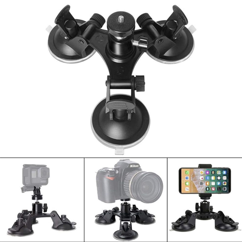 Soporte de ventosa para coche de 3 tazas, soporte fuerte para GoPro Hero 13 12 11 10 9 8 Insta360 SJCAM AKASO DJI Osmo, accesorios para Cámara de Acción
