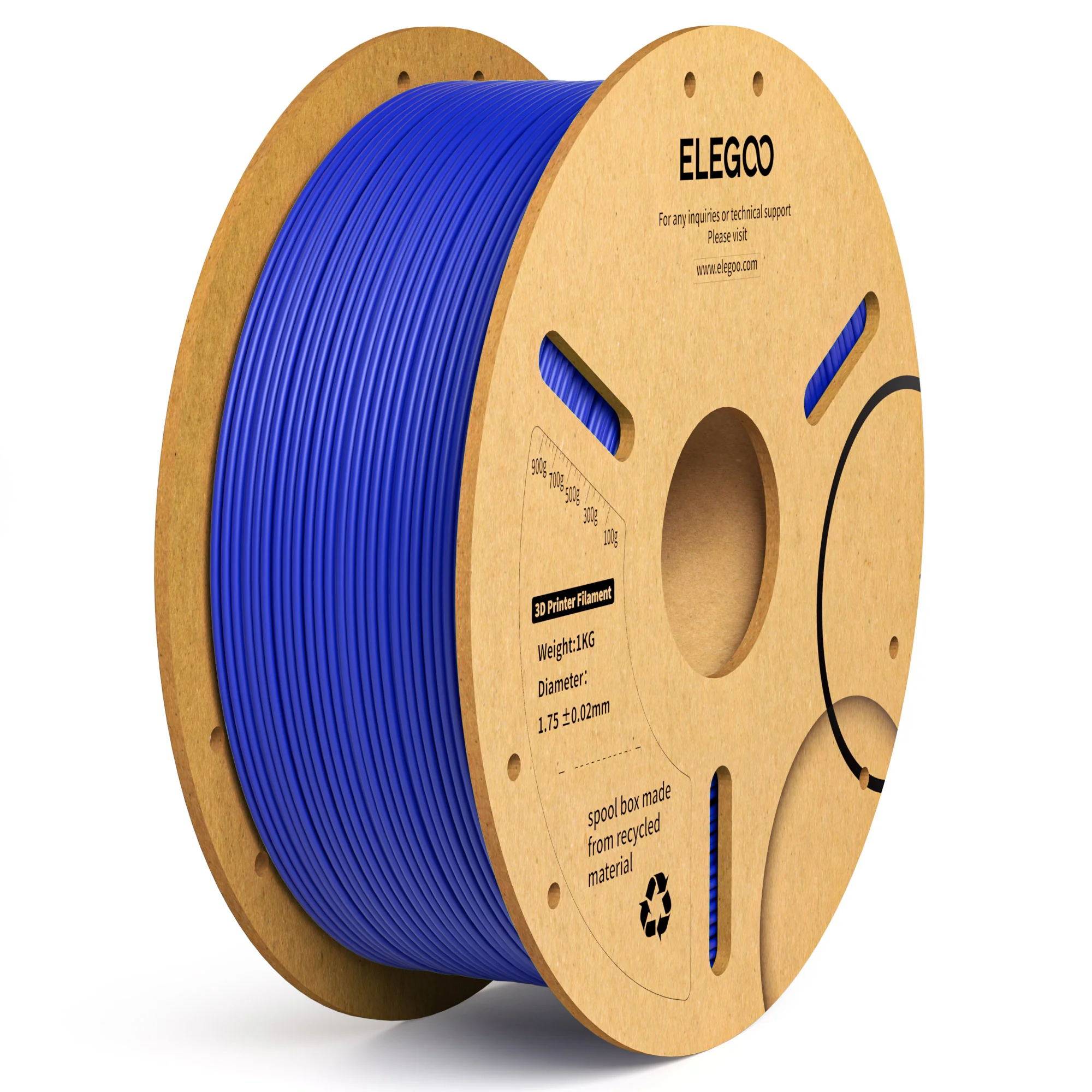 Filamento ELEGOO PLA+ de 1.75mm, PLA 3D para Impresoras 3D, Material Compatible con la Mayoría de las Impresoras FDM (1KG/Carrete, 2.2 lbs)
