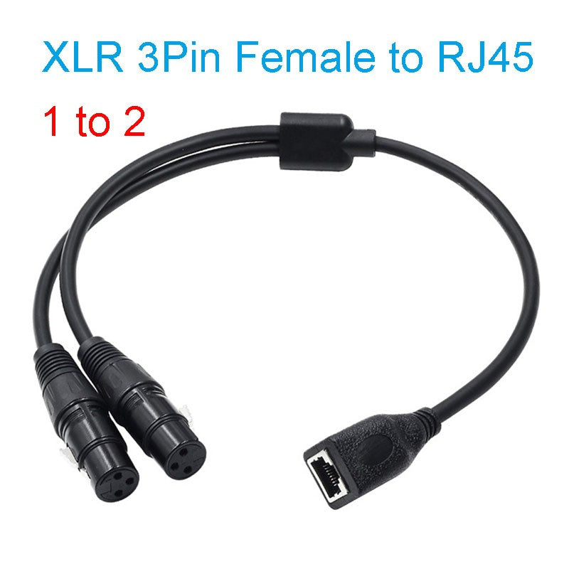 Cable Adaptador Convertidor de Conector XLR Macho/Hembra de 3 Pines a RJ45 para Micrófono, Sistemas de Altavoces Behringer y Radio