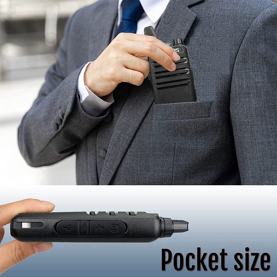 Retevis RT622 Mini Walkie Talkie 2 unidades PMR446 Radio portátil bidireccional con PTT Ideal para restaurantes y hoteles