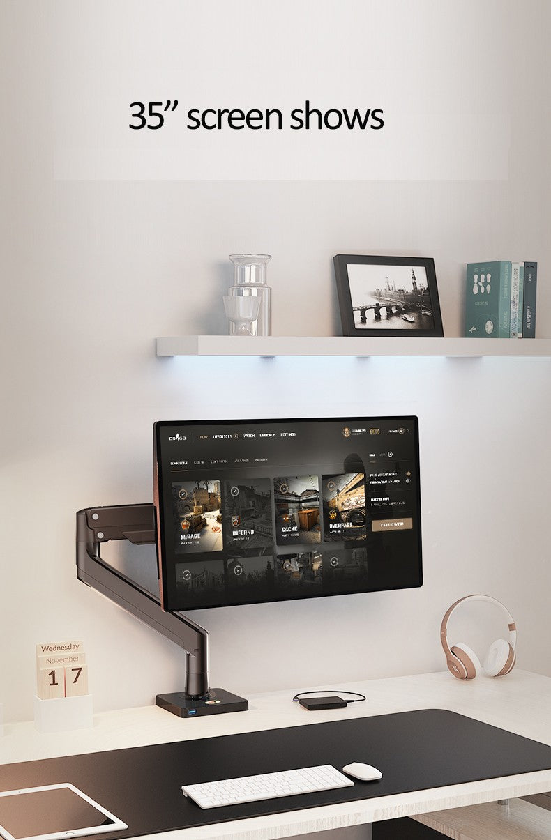 Soporte de monitor de escritorio con brazo de resorte de gas NB G40 G45 para pantallas de 22-40 pulgadas, rotación de 360°, 3-12 kg, 3-15 kg.