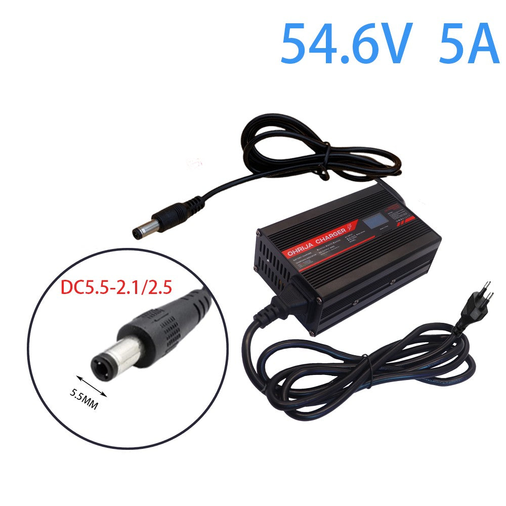 Cargador inteligente de 54,6 V y 5A, carcasa de aluminio adecuada para batería L