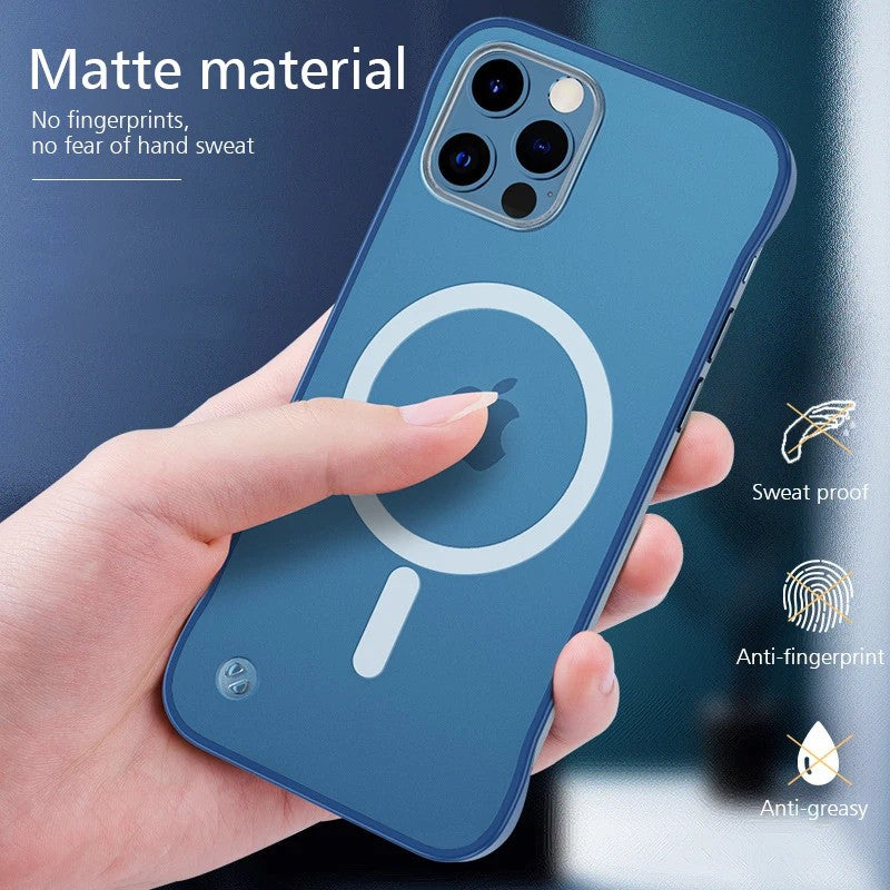 JMUYTOP-funda de carga inalámbrica magnética para iphone 16, 15, 14, 13 Pro Max, carcasa trasera ultra mate, sin diseño de parachoques
