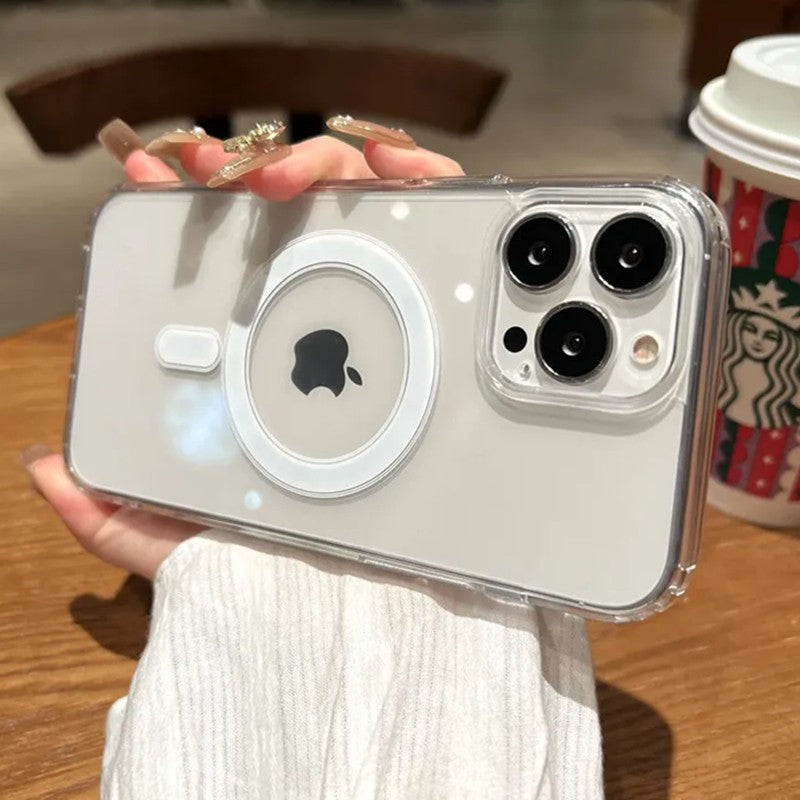 Magsafing-funda magnética Original para iPhone, carcasa de silicona acrílica para modelos 13, 15, 12, 11, 14, 16 Pro Max, Mini, X, XS, XR Plus, SE