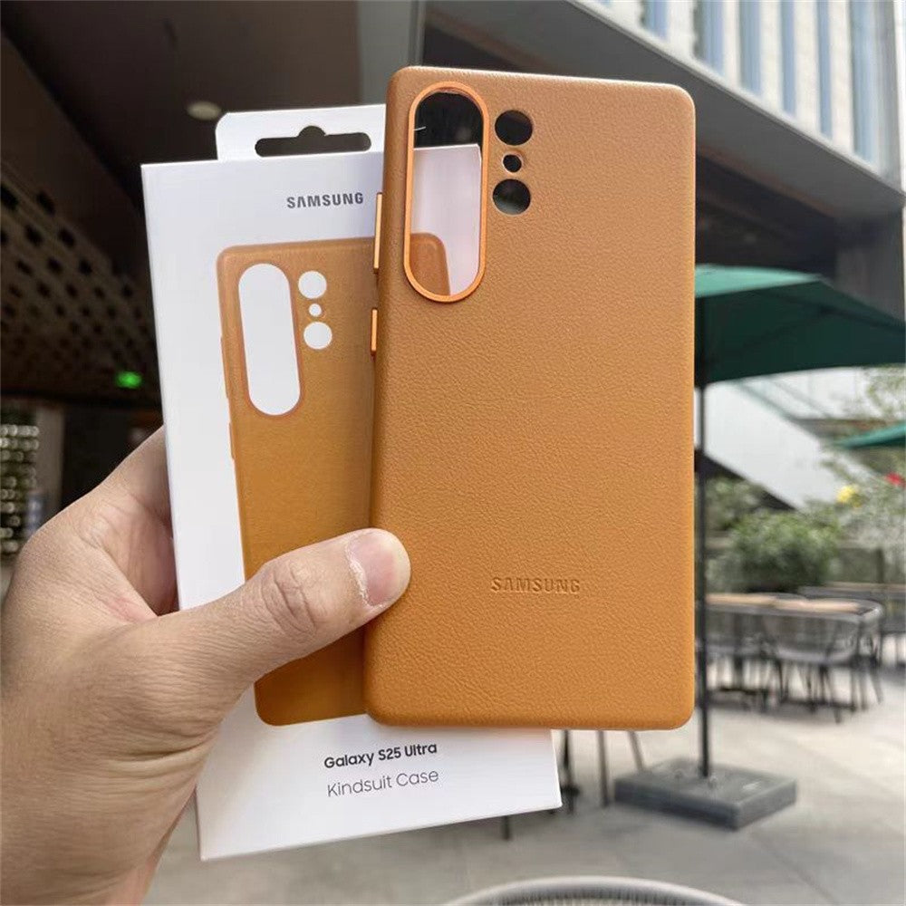 Funda de cuero para teléfono móvil Samsung Galaxy S25 Ultra/S25 Plus/S25 /S25 +/S25 Edge, carcasa protectora trasera suave de lujo con logotipo