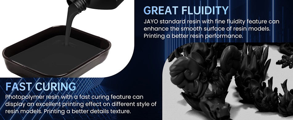 JAYO resina 3D ABS como/como PA/ aunque/alta temperatura/estándar 10KG líquido de curado UV rápido resina UV LCD para materiales de impresora 3D