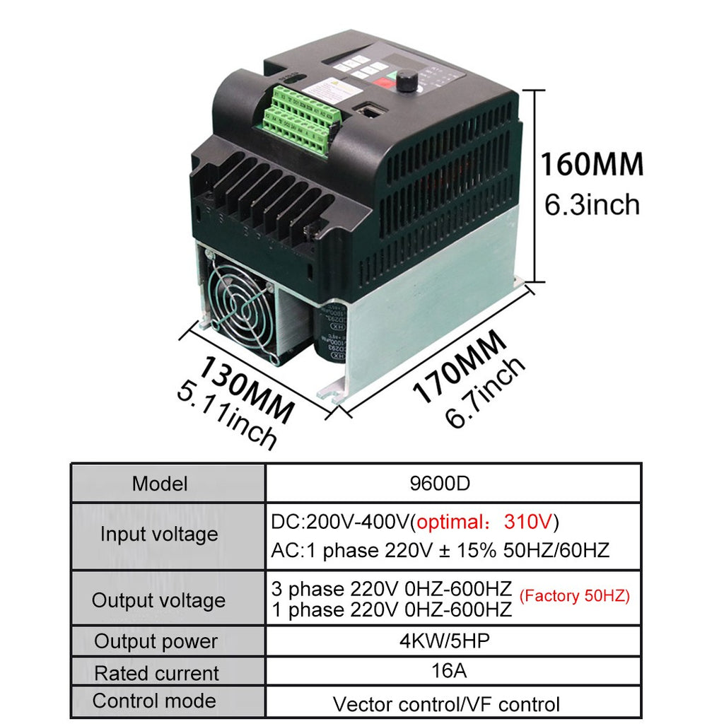 Inversor Solar VFD de 0,75-7,5 kW, 3P CC, 200-400V, entrada de 220V, convertidor de frecuencia de salida, controlador de bomba de agua, Control de velocidad MTTP