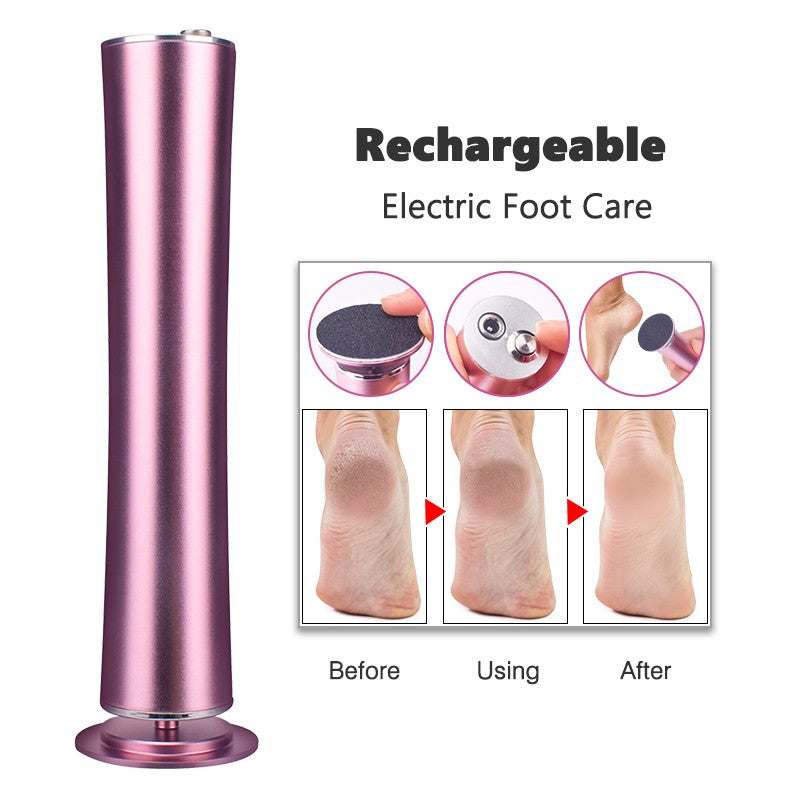 Lima eléctrica inalámbrica recargable por USB para pies, máquina eliminadora de callos y cutículas, herramientas de pedicura, herramienta para el cuidado del talón del pie con papel de lija