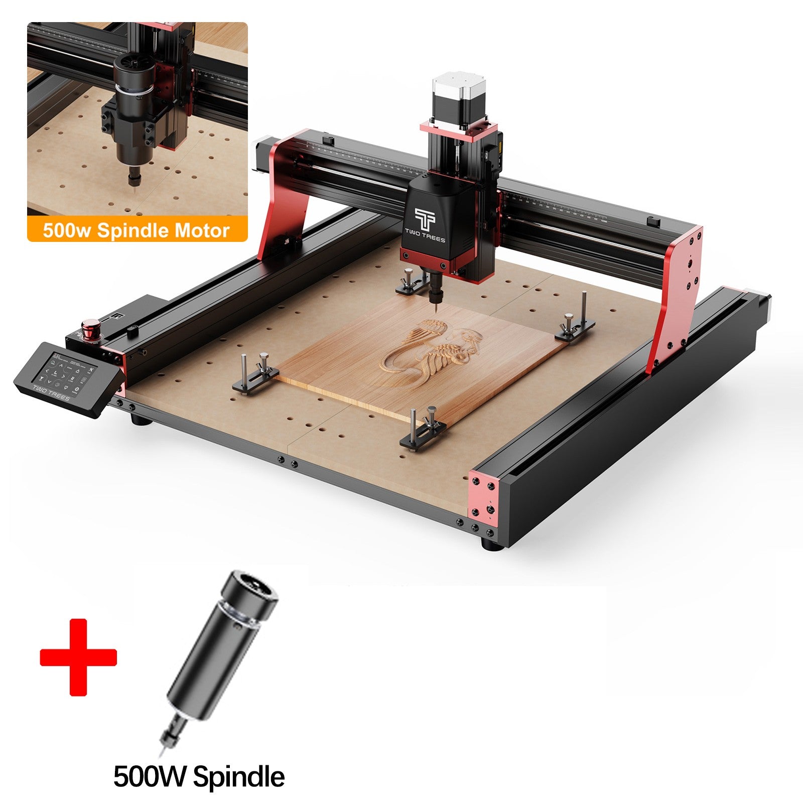 Twotrees-enrutador CNC de 3 ejes/4 ejes, fresadora y cortadora TTC450 PRO, grabador de joyería para madera, acrílico, PCB, PVC, MDF, Metal