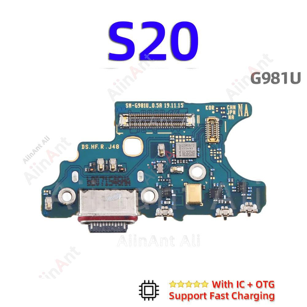 AiinAnt conector de placa de cargador USB, puerto de carga, Cable flexible, base Original For Samsung Galaxy S20 Ultra Plus FE S20 + G988B G988U G986B G986U G981B G981U G781B G780F G988N G986N G981N
