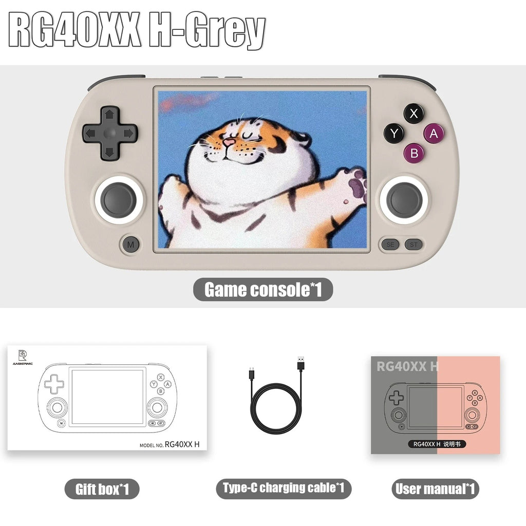 ANBERNIC RG40XX H consola de juegos portátil Retro consolas de videojuegos RG 40XX H 3200mAh 4,0 pulgadas pantalla IPS Joystick iluminación RGB