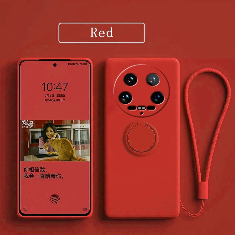 Funda para Xiaomi 14 Ultra Líquido silicona anillo soporte suave funda de teléfono para Xiaomi 14 Ultra a prueba de golpes Fundas traseras Xiaomi 14Ultra