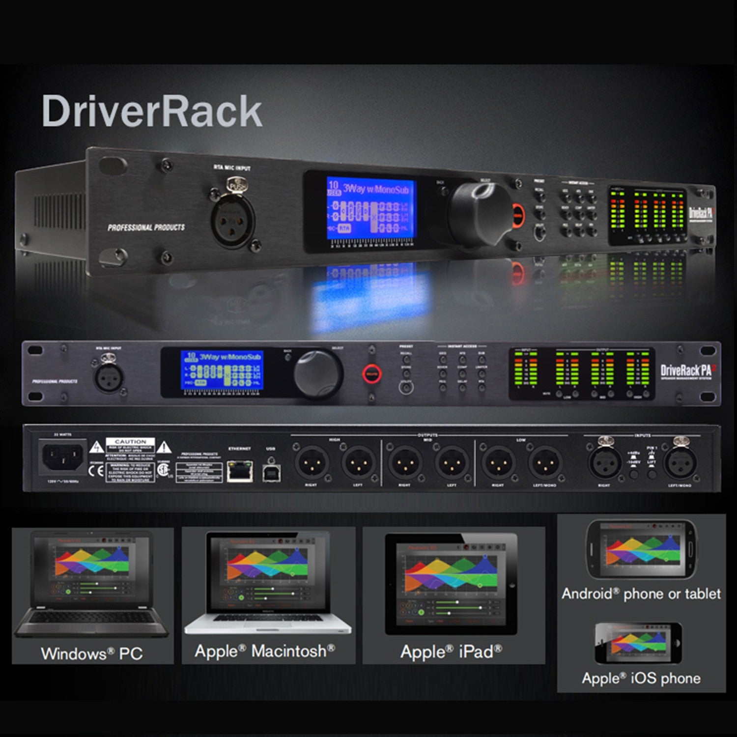 Sistema de Gestión de altavoces 2 en 6, procesador Digital DriveRack PA2 DSP, si
