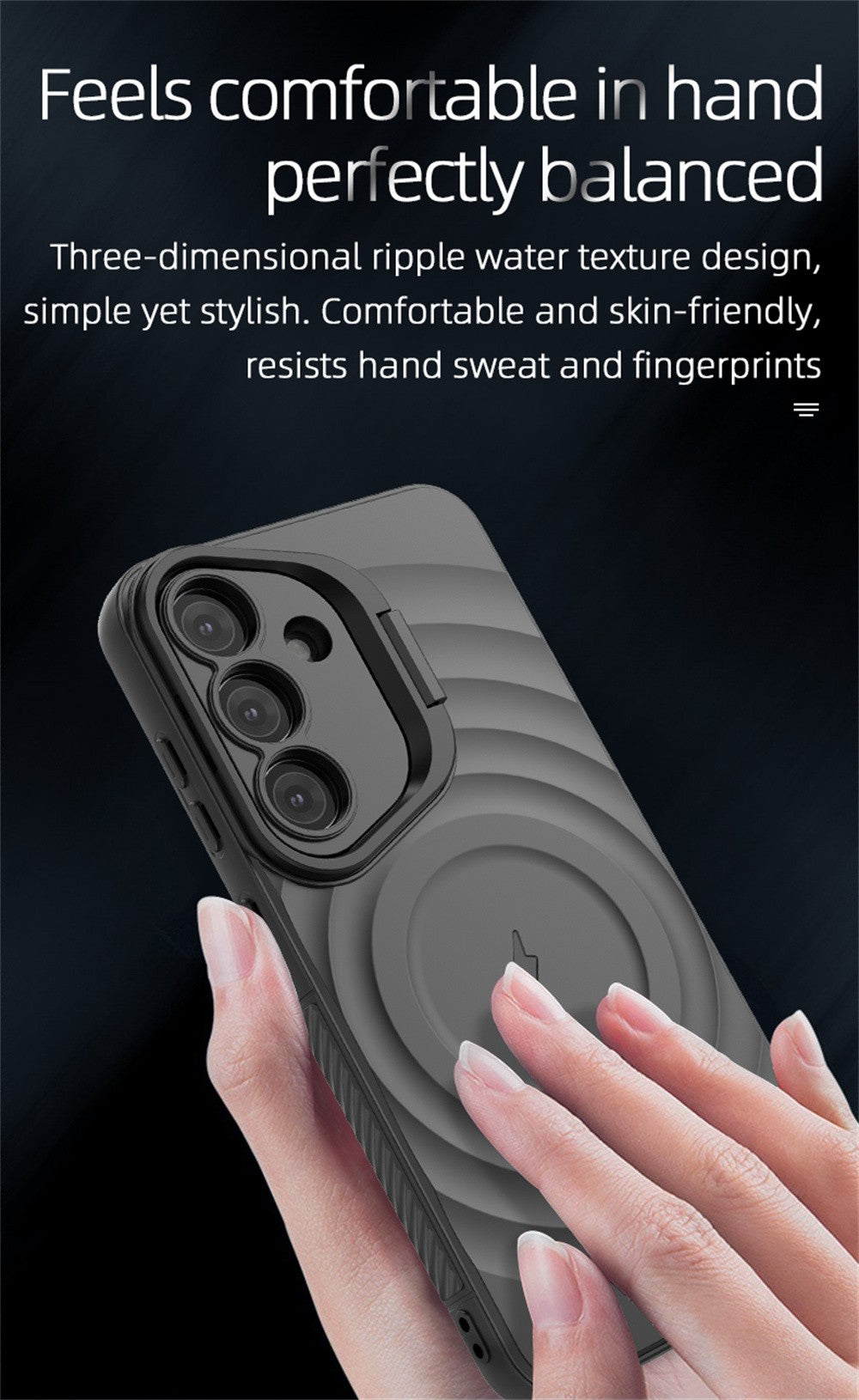 Soporte de lente Invisible para funda de teléfono magnética Magsafe para Samsung S25 Ultra Edge S25 Plus cubierta de silicona suave ondulada de agua redonda