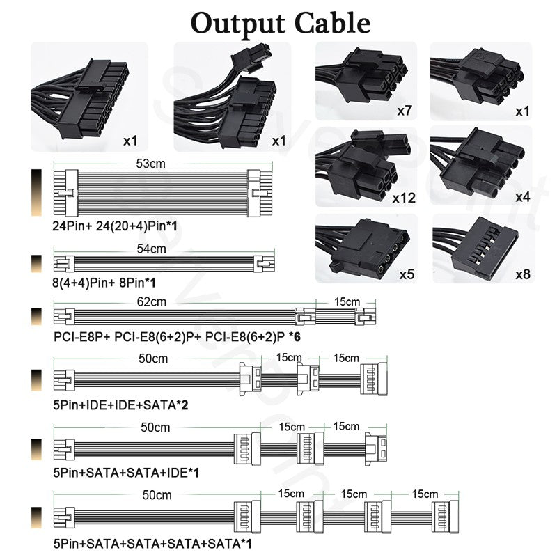 160V-240V ETC RVN ATX PC PSU para máquina de minería BTC módulo completo 1800W 2000W fuente de alimentación de minería compatible con 8 GPU