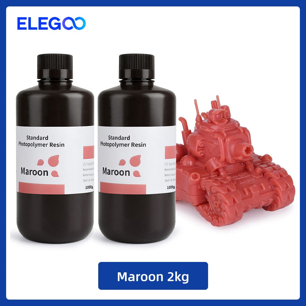 ELEGOO 2 uds/4 Uds 1KG juego de resina para impresora 3D LCD resina de curación UV 405nm resina fotopolímero estándar para impresión LCD 3D