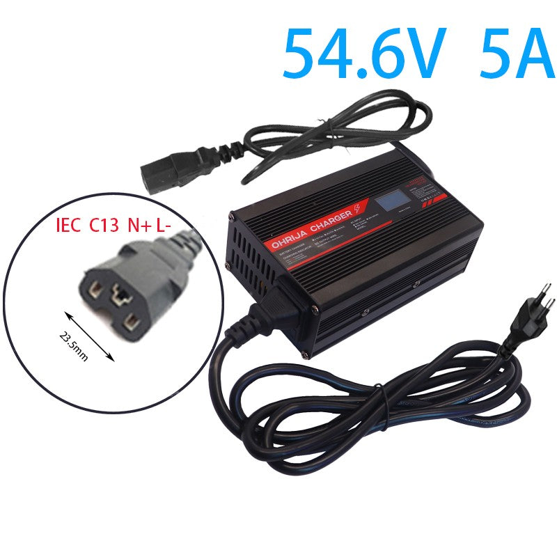 Cargador inteligente de 54,6 V y 5A, carcasa de aluminio adecuada para batería L
