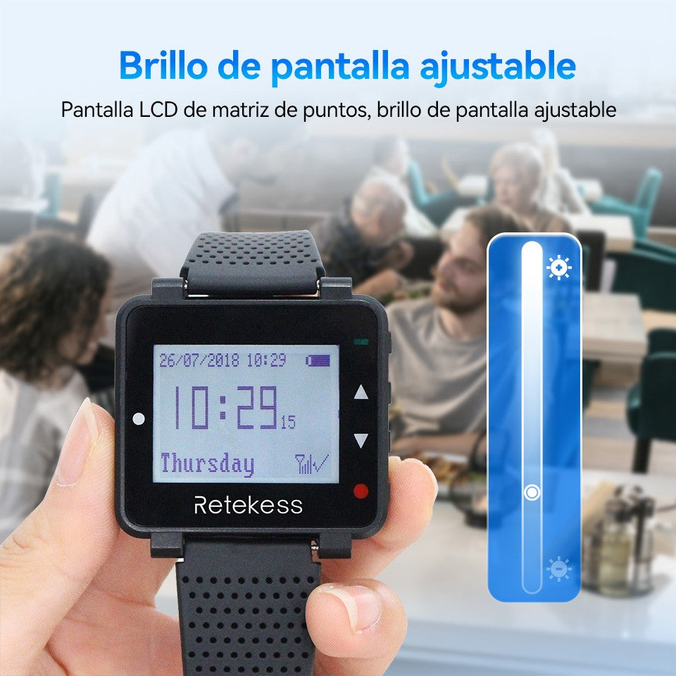 RETEKESS-sistema inalámbrico de llamadas para camarero, buscapersonas para restaurante, receptor de reloj T128, botón de llamada T117, servicio al cliente para cafetería