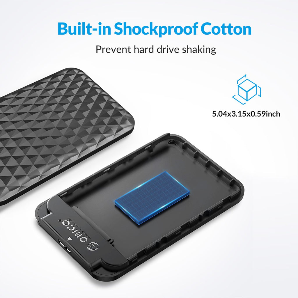 ORICO HDD externo 2,5 "funda HDD USB 3,0 a SATA 5Gbps funda de disco duro para 7-9.5mm 2,5 pulgadas SATA hd externo para PC