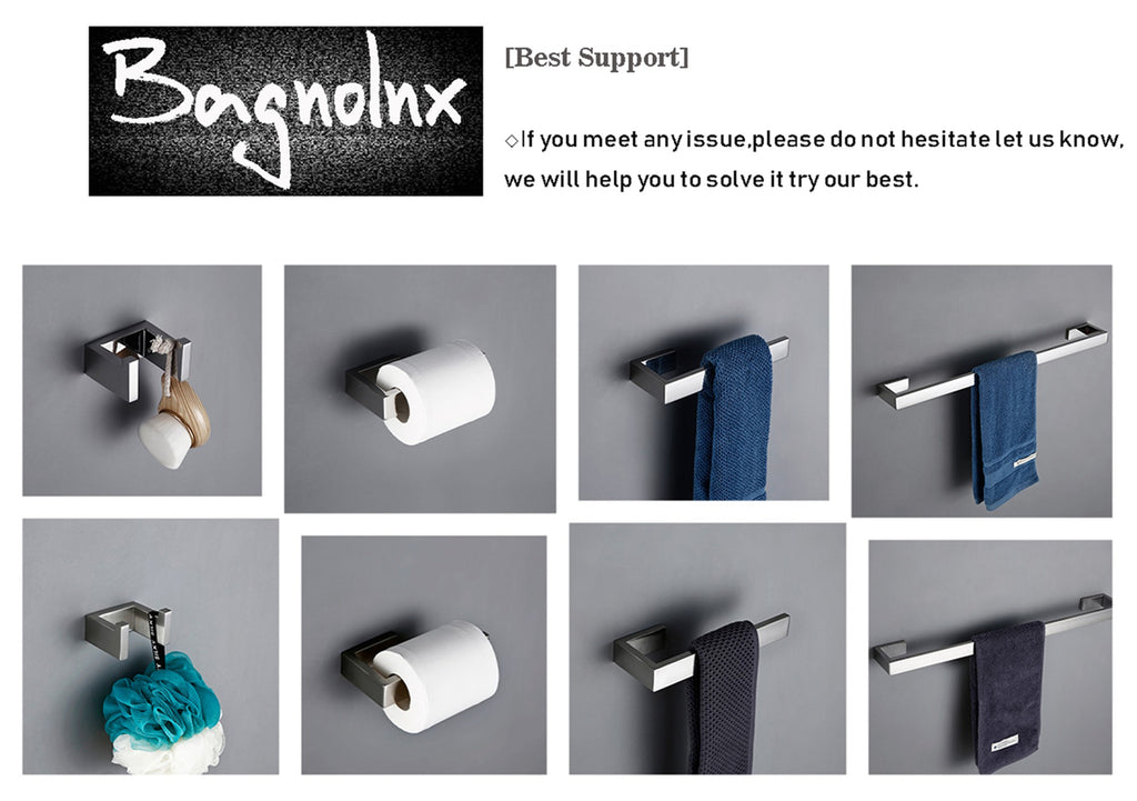 Juego de accesorios de baño, portarrollos de papel higiénico, soporte de toalla, barra de gancho de acero inoxidable, montado en la pared para dormitorio, cocina, Kit de Hardware de baño