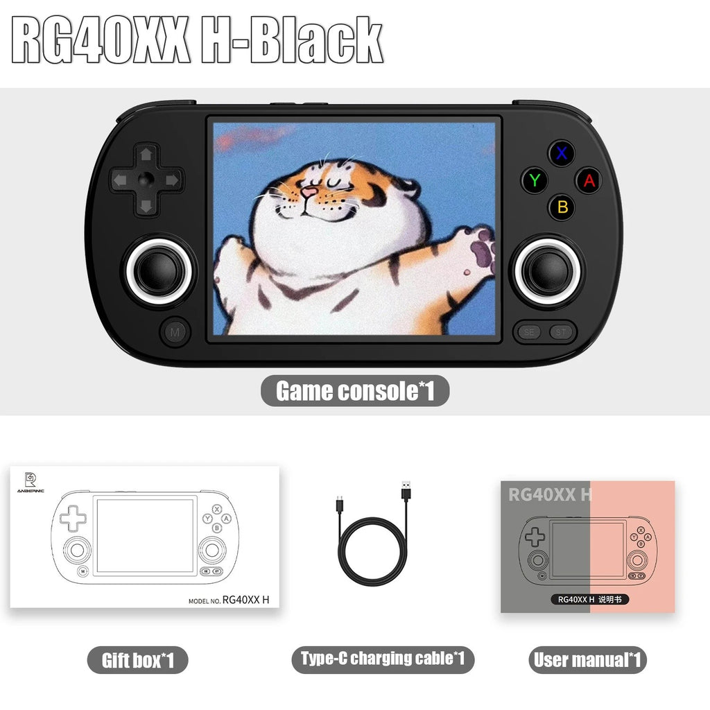 ANBERNIC RG40XX H consola de juegos portátil Retro consolas de videojuegos RG 40XX H 3200mAh 4,0 pulgadas pantalla IPS Joystick iluminación RGB