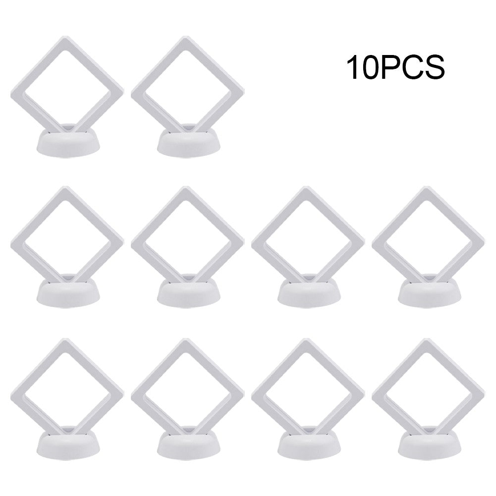 5/10 Uds. Marco flotante 3D anillo de joyería soporte para presentación de monedas caja de almacenamiento suministros para el hogar negro/blanco 70mm x 70mm x 20mm