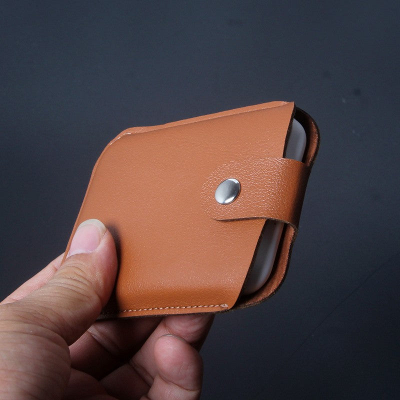 Funda de cuero con funda para banco de energía para iPhone 13, funda para batería externa Magsafe