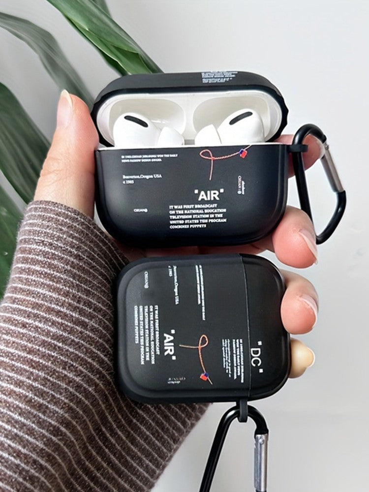 Funda transparente para Airpods negra con estilo, funda para Airpods 4, 2, 3 Pro, 2 generación, funda para Airpod Pro, regalo para auriculares de novio