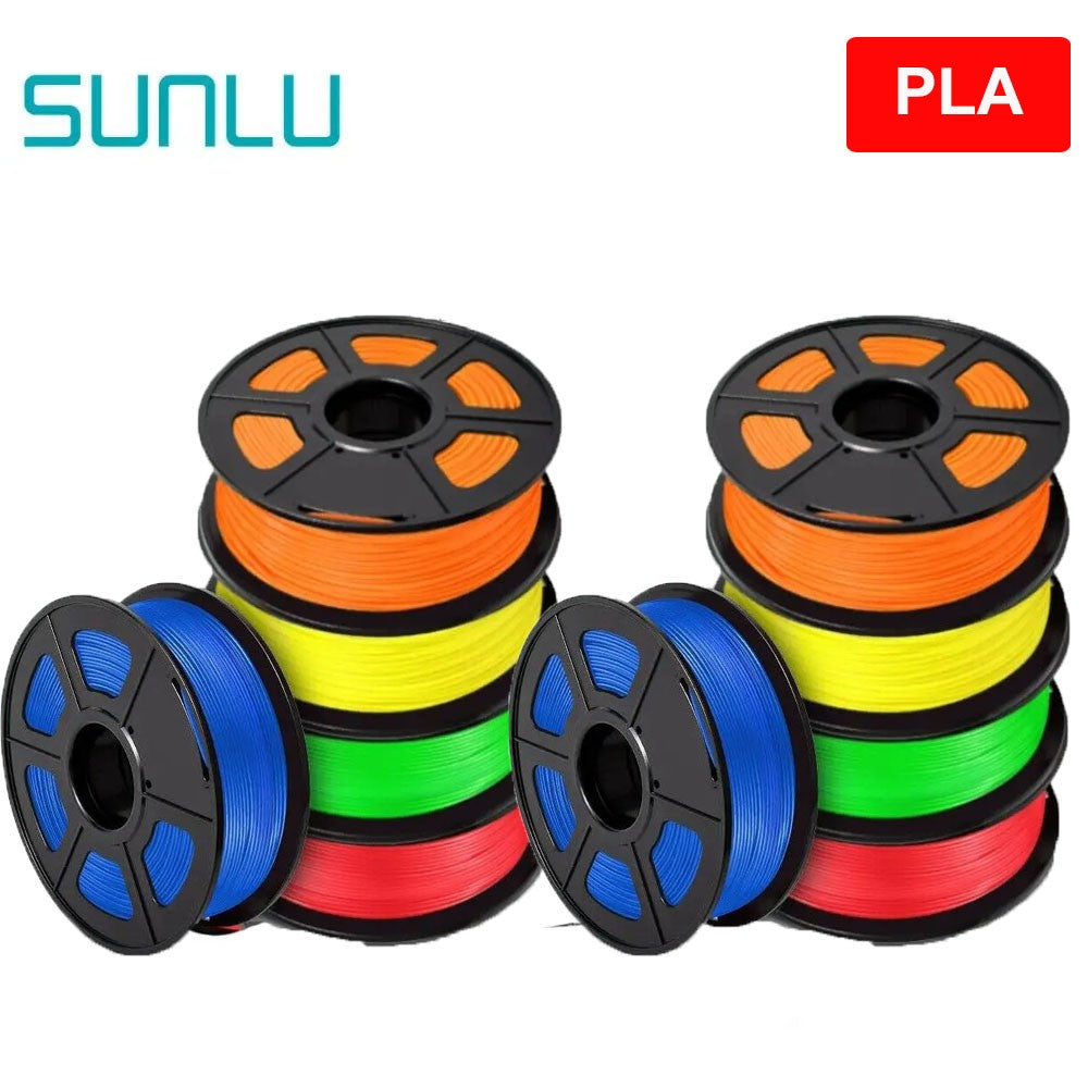 Filamento SUNLU 10KG 3D PLA/PLA PLUS/PETG/filamnet ABS fácil 1,75mm 10 rollos 1KG filamento de impresora 3D bien herido para impresora 3D