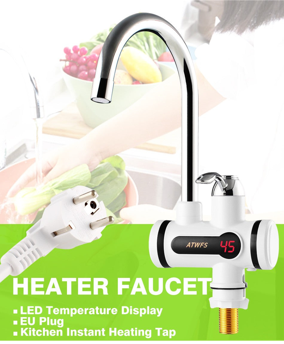 ATWFS-Grifo calentador de agua eléctrico de cocina, calentador de agua instantáneo, calefacción en frío, sin depósito