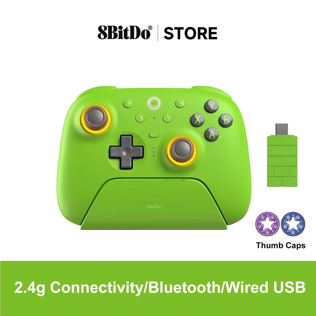 Nuevo Control Inalámbrico 8BitDo Ultimate 2 con Joystick TMR, Gatillos con Efecto Hall, Base de Carga, BT 2.4G para Windows 10, 11, Android y Steam