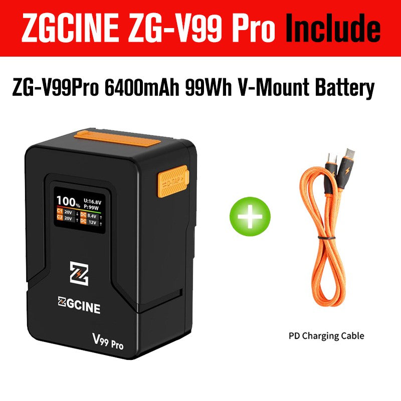 (DO Brasil) Batería de litio V-Lock ZGCINE ZG-S200 V99 con montura V para videocámaras/dispositivos digitales/luces de video/monitores