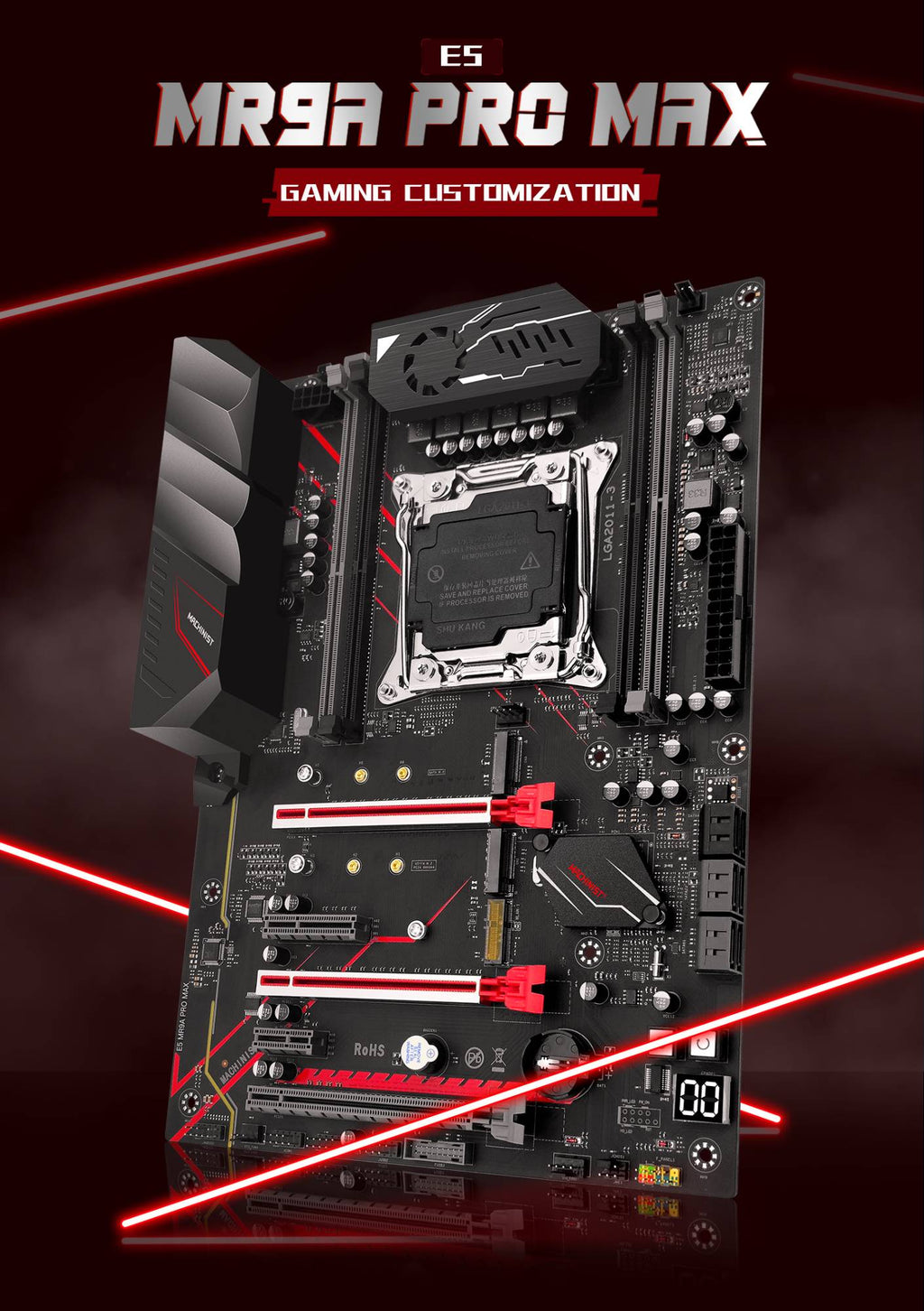 Placa base MACHINIST MR9A PRO MAX X99 compatible con memoria DDR4 de cuatro canales y procesador LGA2011-3 Xeon E5 V3/V4 NVME M.2 USB3.0