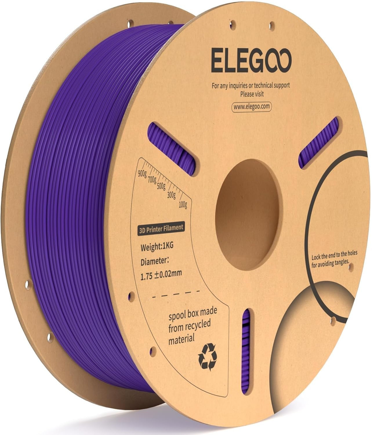 Filamento ELEGOO PLA+ de 1.75mm, PLA 3D para Impresoras 3D, Material Compatible con la Mayoría de las Impresoras FDM (1KG/Carrete, 2.2 lbs)