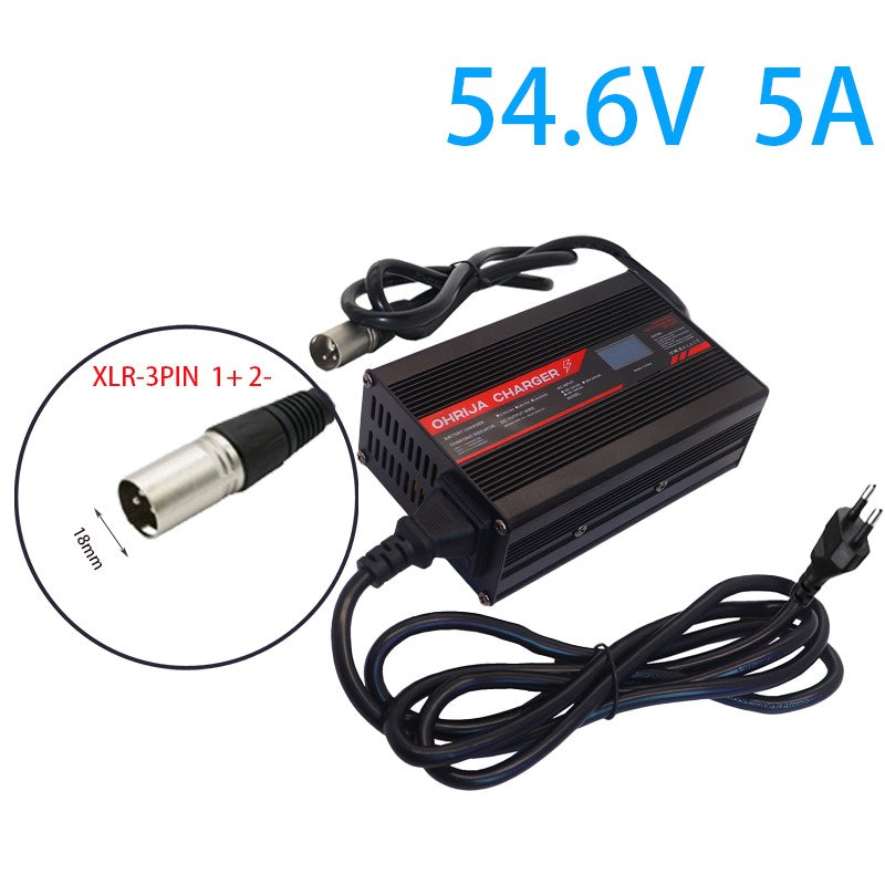 Cargador inteligente de 54,6 V y 5A, carcasa de aluminio adecuada para batería L