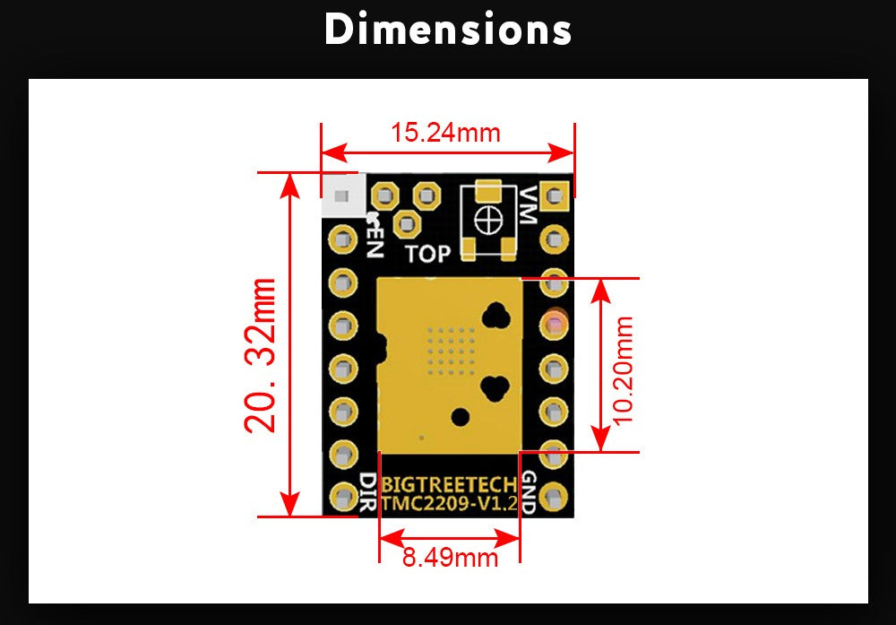 BIGTREETECH controlador de Motor paso a paso TMC2209 V1.3  piezas de impresora 3D TMC2208 para BTT Octopus SKR V1.4 SKR Mini E3 Ender3 V2 Voron 2.4