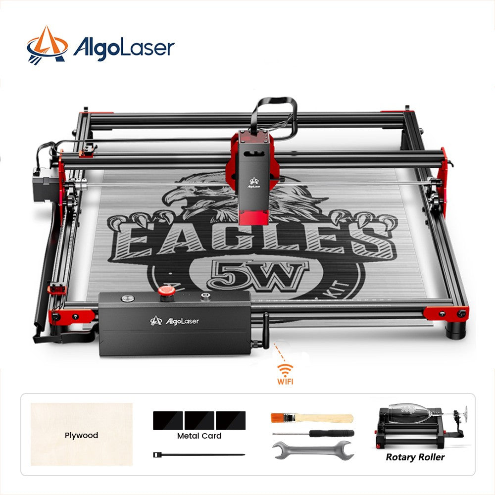 Algolaser KIT DIY Grabador y Cortador Láser CNC para Madera, con Enfoque Largo y Corto, para Trabajos en Madera, Máquina de Grabado y Corte