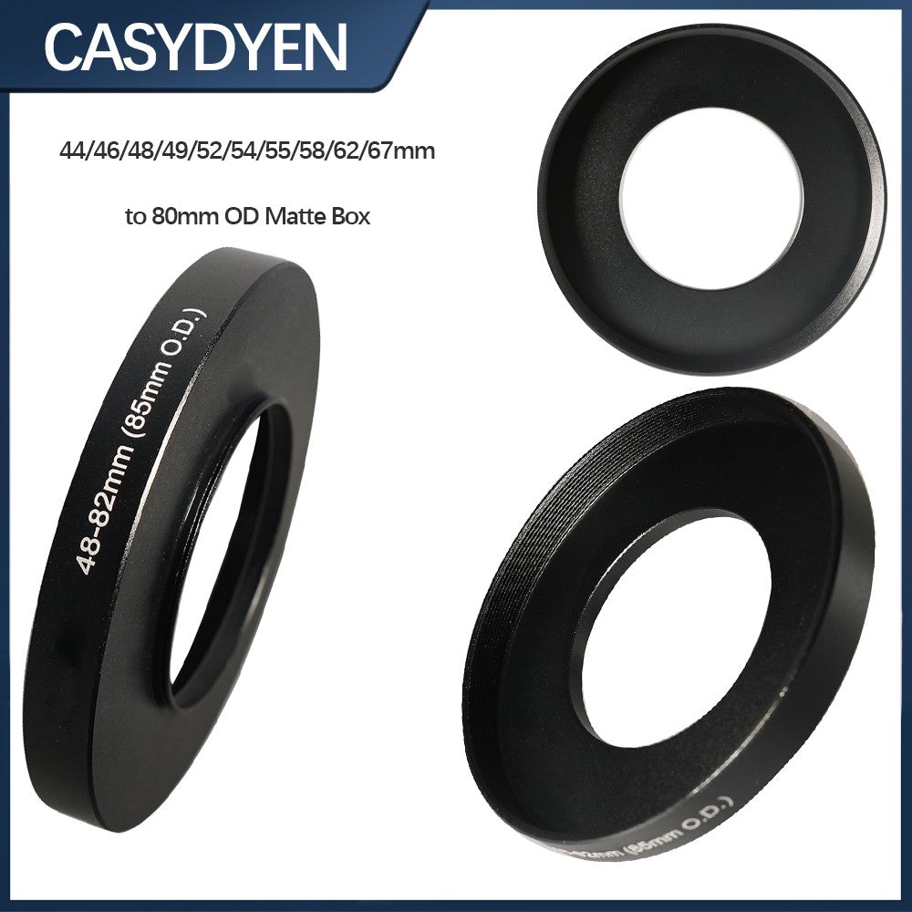 Adaptador de Matte Box para Lentes de 44/46/48/49/52/54/55/58/60/62-77mm / 80mm, Anillo Adaptador de Filtro, Anillo Reductor de 80mm
