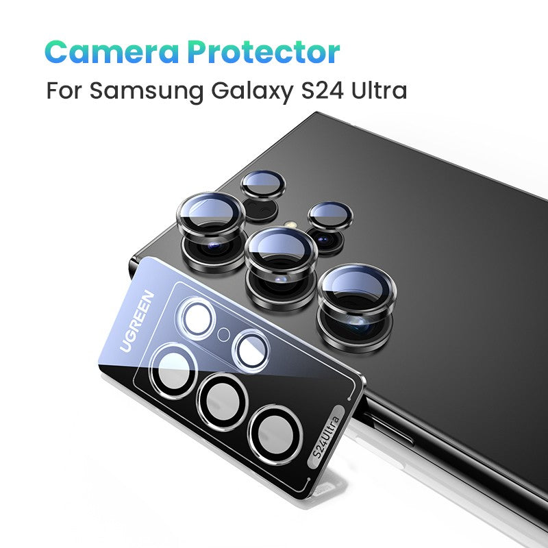 UGREEN Protector de lente de cámara para Samsung Galaxy S24 Ultra lente de cristal completo para Samsung S24 Ultra película protectora
