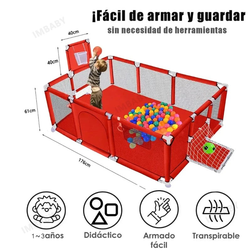 Imbaby Cercadinho para Bebés, Tamaño Grande, Barrera de Seguridad Infantil, Pelotas Secas, Piscina, Malla para Recién Nacidos, Pa
