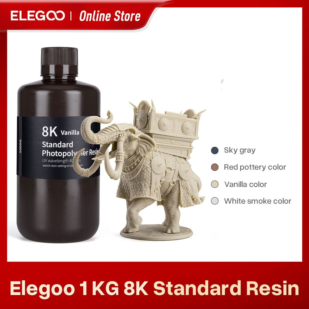 ELEGOO 8K Resina de impresora 3D 405nm Resina de fotopolímero estándar Resina de curación UV Ideal para impresora 3D SATURN 2 8K Gris espacial 1000g