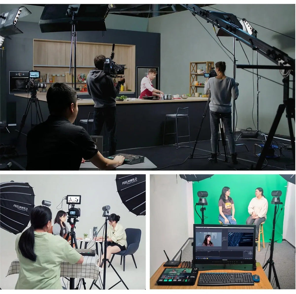 FEELWORLD L4 conmutador de vídeo para cámara, pantalla táctil de 10,1 pulgadas,