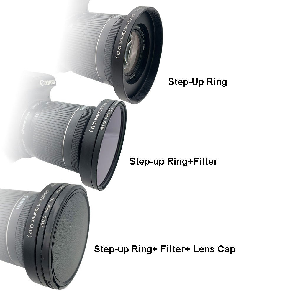 Adaptador de Matte Box para Lentes de 44/46/48/49/52/54/55/58/60/62-77mm / 80mm, Anillo Adaptador de Filtro, Anillo Reductor de 80mm