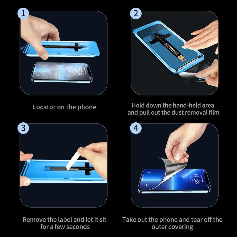 Para Samsung Galaxy A13 A14 A23 A32 A31 A33 A54 A55 A35 5G Protector de pantalla vidrio templado fácil de instalar Kit de eliminación automática de polvo