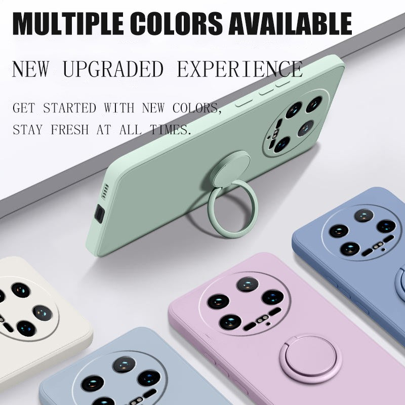 Funda para Xiaomi 14 Ultra Líquido silicona anillo soporte suave funda de teléfono para Xiaomi 14 Ultra a prueba de golpes Fundas traseras Xiaomi 14Ultra