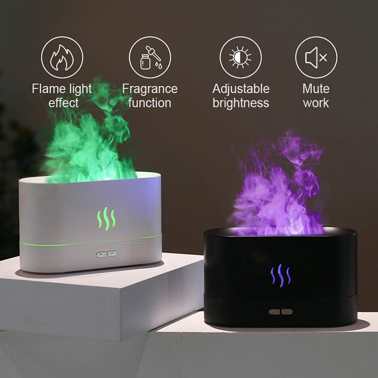 KINSCOTER-Difusor de Aroma ultrasónico, humidificador de aire, generador de niebla fría, nebulizador Led, aceite esencial, lámpara de llama