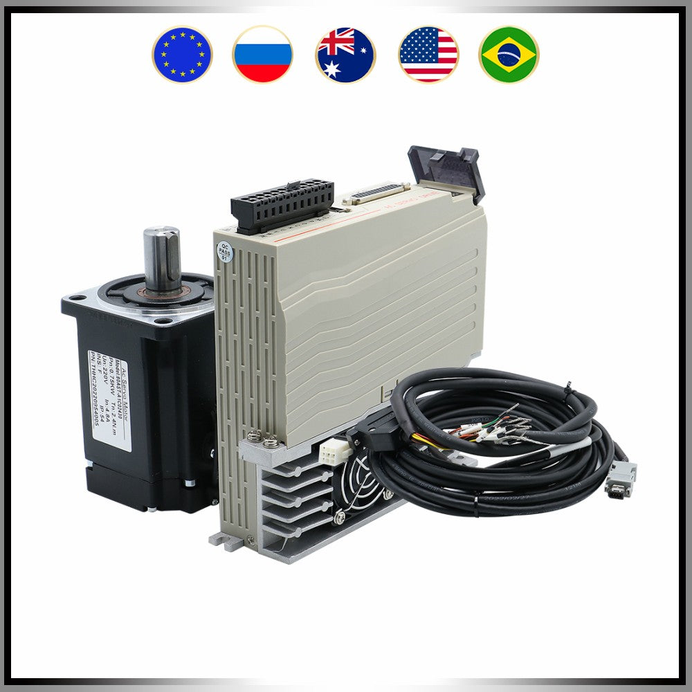 Servomotor absoluto de 17 bits 1kw 750w con brida RS485 80 AC 110v 220V servocontrolador Servo magnético de alta precisión 3000-6000RPM