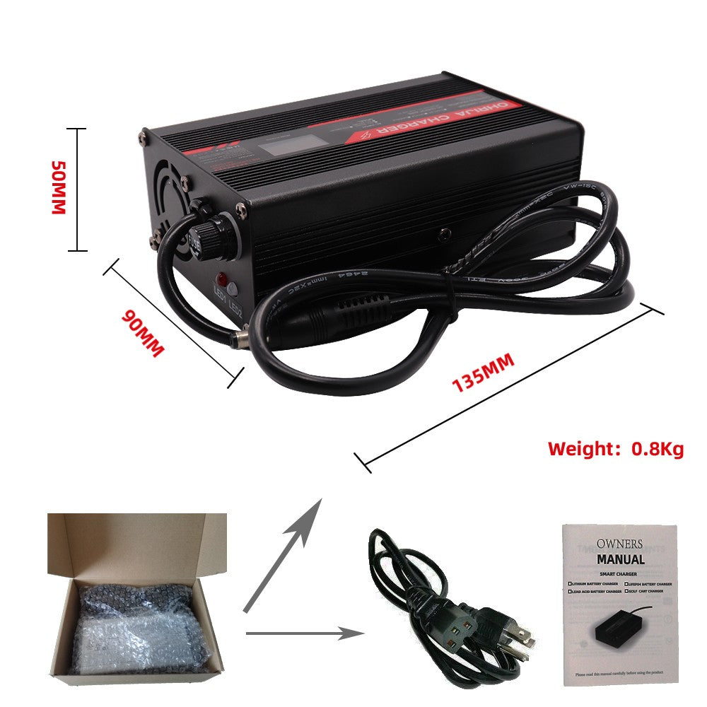 Cargador inteligente de 54,6 V y 5A, carcasa de aluminio adecuada para batería L