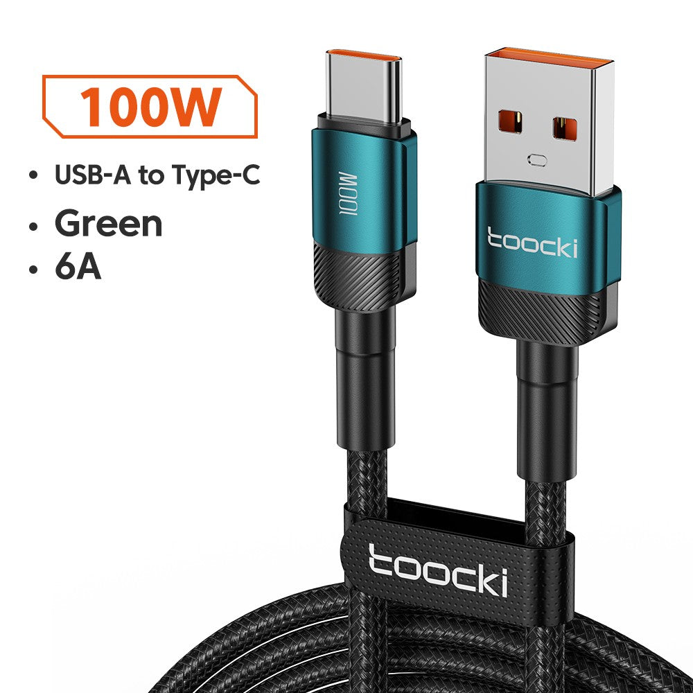 Toocki 100W Cable USB C carga súper rápida 1M 2M Cable cargador tipo C para Huawei Honor Samsung Xiaomi USBC Cable de carga de datos