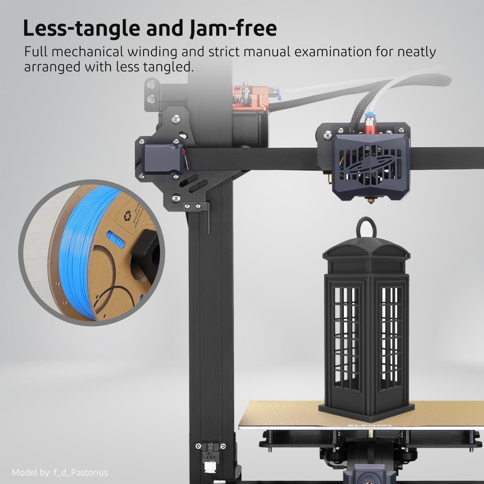 ELEGOO 1kg 1,75mm filamento PLA plástico 3D PLA para impresora 3D Material consumible para impresora 3D NEPTUNE 3 PRO FDM